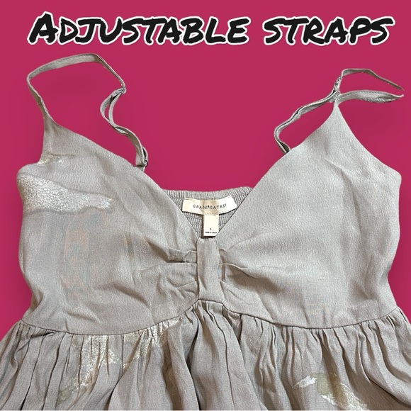 EUC Grade & Gather Empire Waist jumpsuit in light cream & organic design. Small - Picture 12 of 16